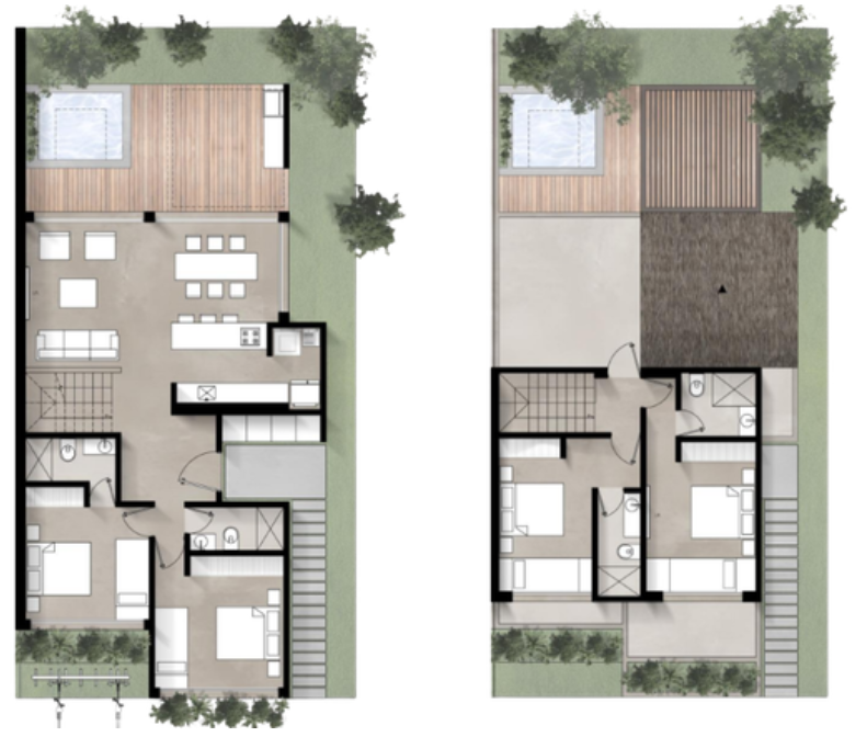 Plano arquitectónico Villa Acuara